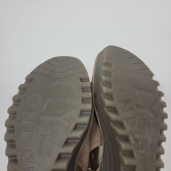 Fly London Women's Yema Taupe Wedge Tie Back Booties Size 38 US 7.5/8 - Picture 10 of 11